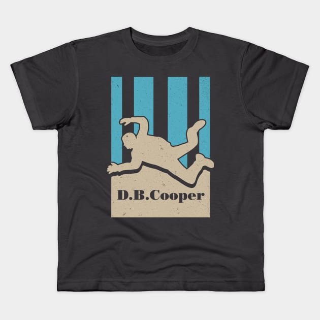 D.B. Cooper cool sixties urban legend design Kids T-Shirt by Keleonie